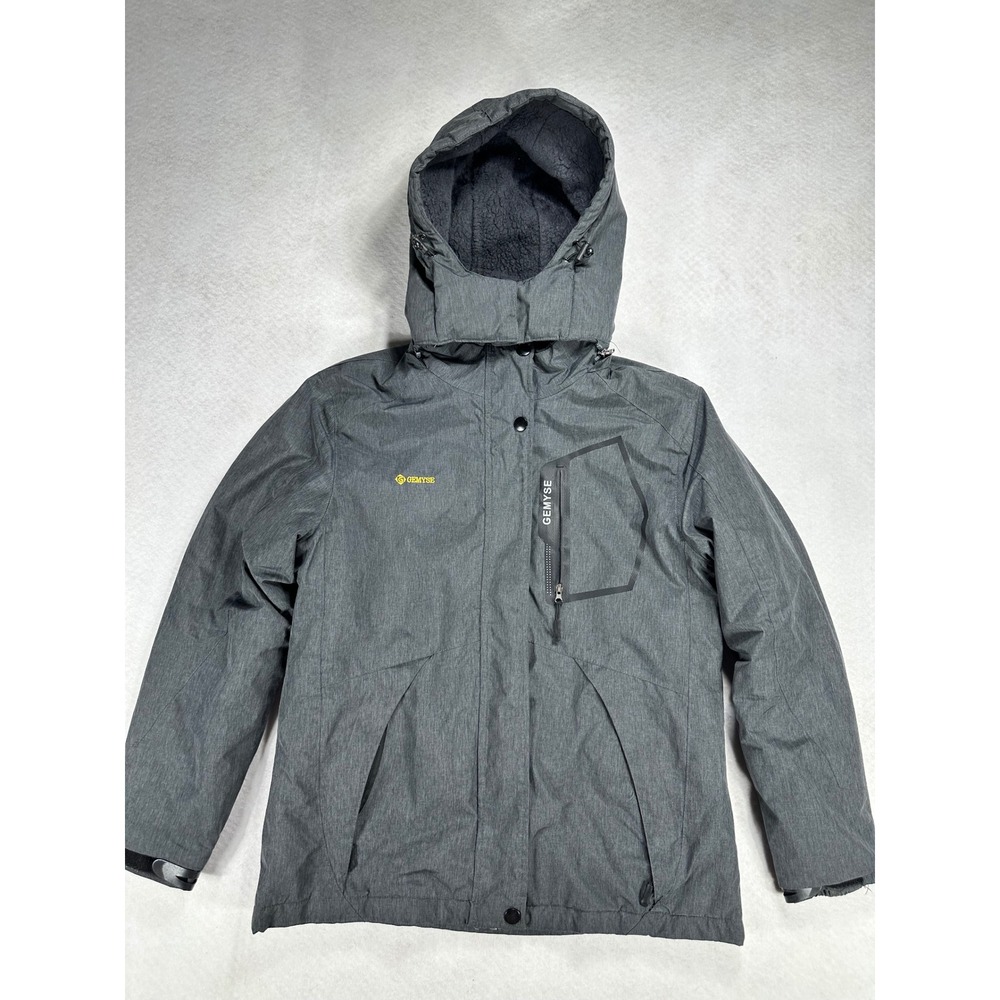 GEMYSE Mountain Waterproof Ski Jacket Mens Medium Gray Fleece Lined Winter Coat